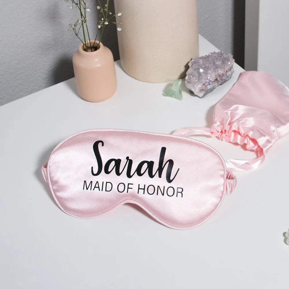 Personalized Sleep Eye Mask with Gift Bag Bridesmaid Eye Mask for Mother\'s Day Birthday Wedding Favors Customized Monogram Name