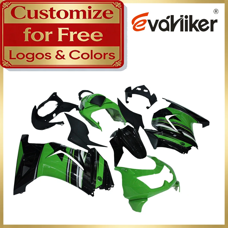 

Обвес для мотоцикла Kawasaki 250R EX250R 2008-2012, зеленый с черным, из ABS-пластика, литье под давлением, на заказ