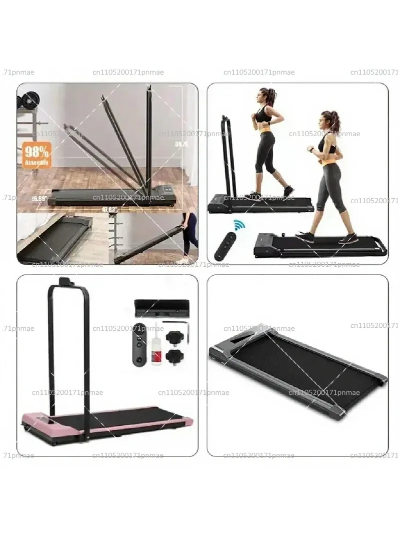 Compact Under Desk Treadmill with LED Display, Remote Control, and Handle Bar for Walking and Running