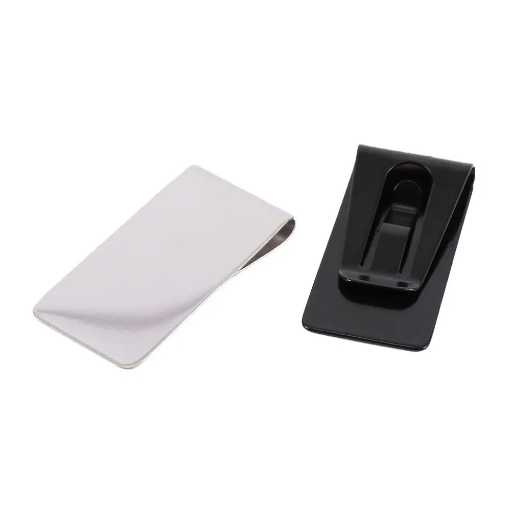 Portable Creative Business Card Holder Metal Clip Stainless Steel Ticket Holder ID Card Money Clips Cash Holder Hollow