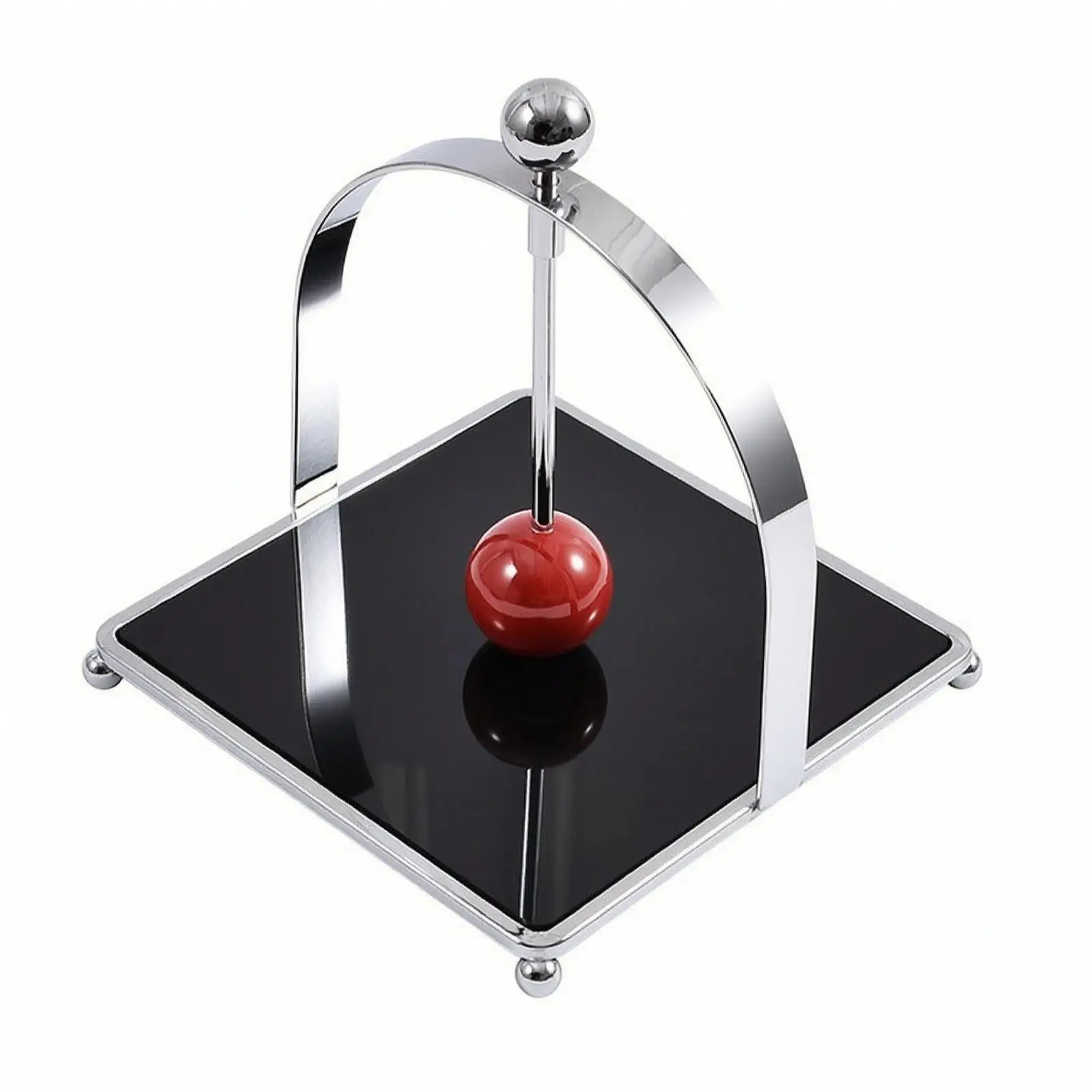 Modern Tissue Holder Box with Flat Square Base and Four Ball Feet for Home Vanity Organization