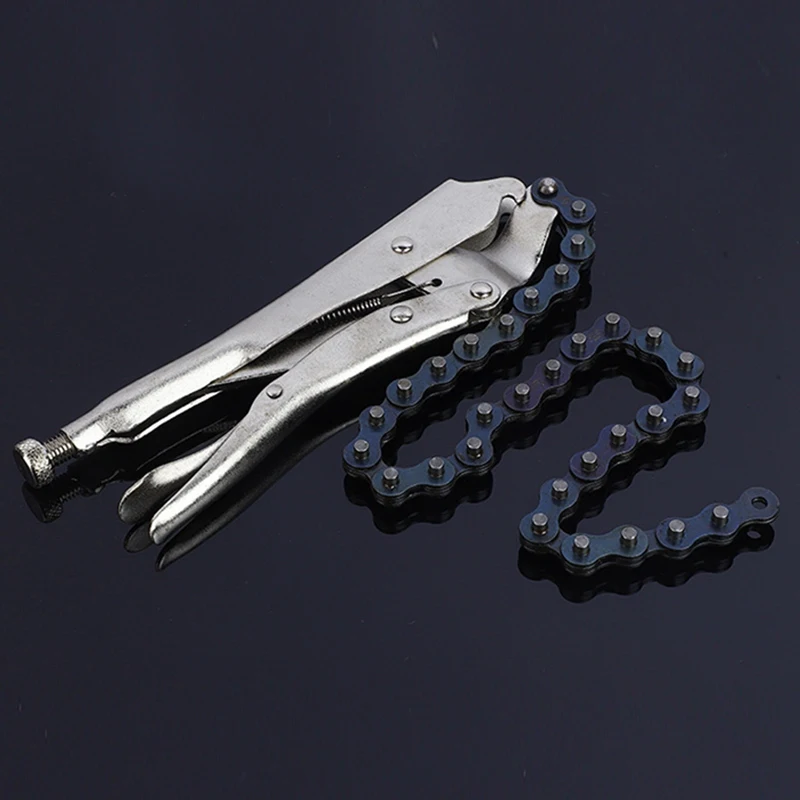 Chain Pliers, Extended Multifunctional Industrial Grade 10-Inch Universal Chain Type Pipe Clamp Wrench