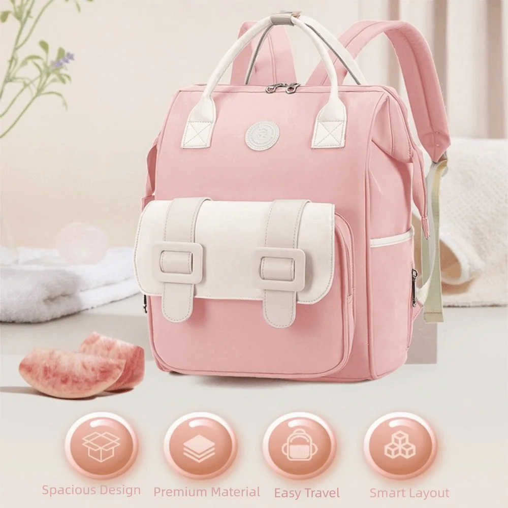 حقيبة ظهر للحفاضات على الطراز الكوري حقيبة ظهر متينة ذات سعة كبيرة للسفر مقاومة للاهتراء ومقاومة للماء للاستخدام في السفر #3