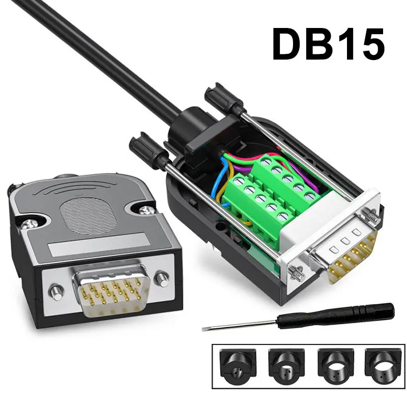 

DB15 Solder-free VGA Connector Male Female HDB15-pin Plug Industrial Grade VGA 15 Pin 3+9 Computer Monitor Projector Connector