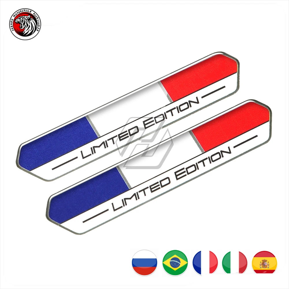 Limited Edition Sticker W/ Russia Italy Brazil Spain France Flag for Motorcycle Tank Gel Decal for Tmax Vmax Vespa SAAB