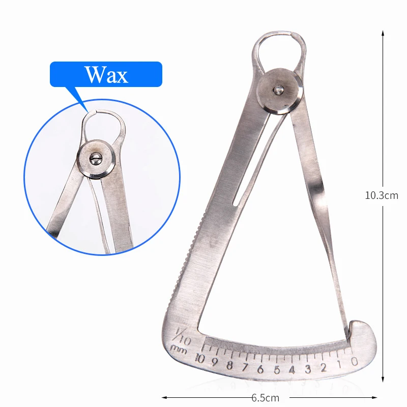 1Piece Dental High Precision Stainless Steel Caliper Wax and Metal Thickness Guage Dental Lab Tool Crown Guage