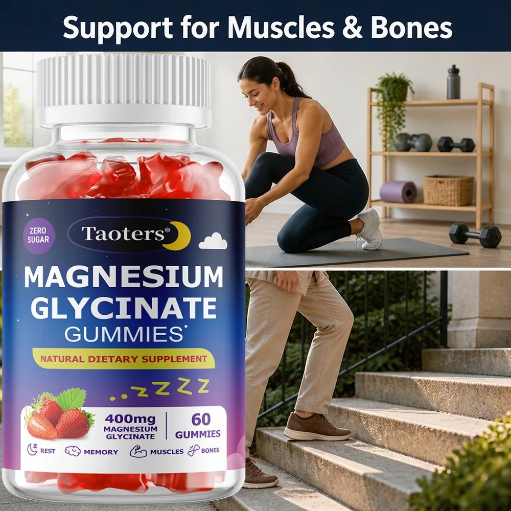 Magnesium Glycinate & Citrate Gummies – Calm Magnesium Complex for Sleep, Stress, Cramps & Digestion
