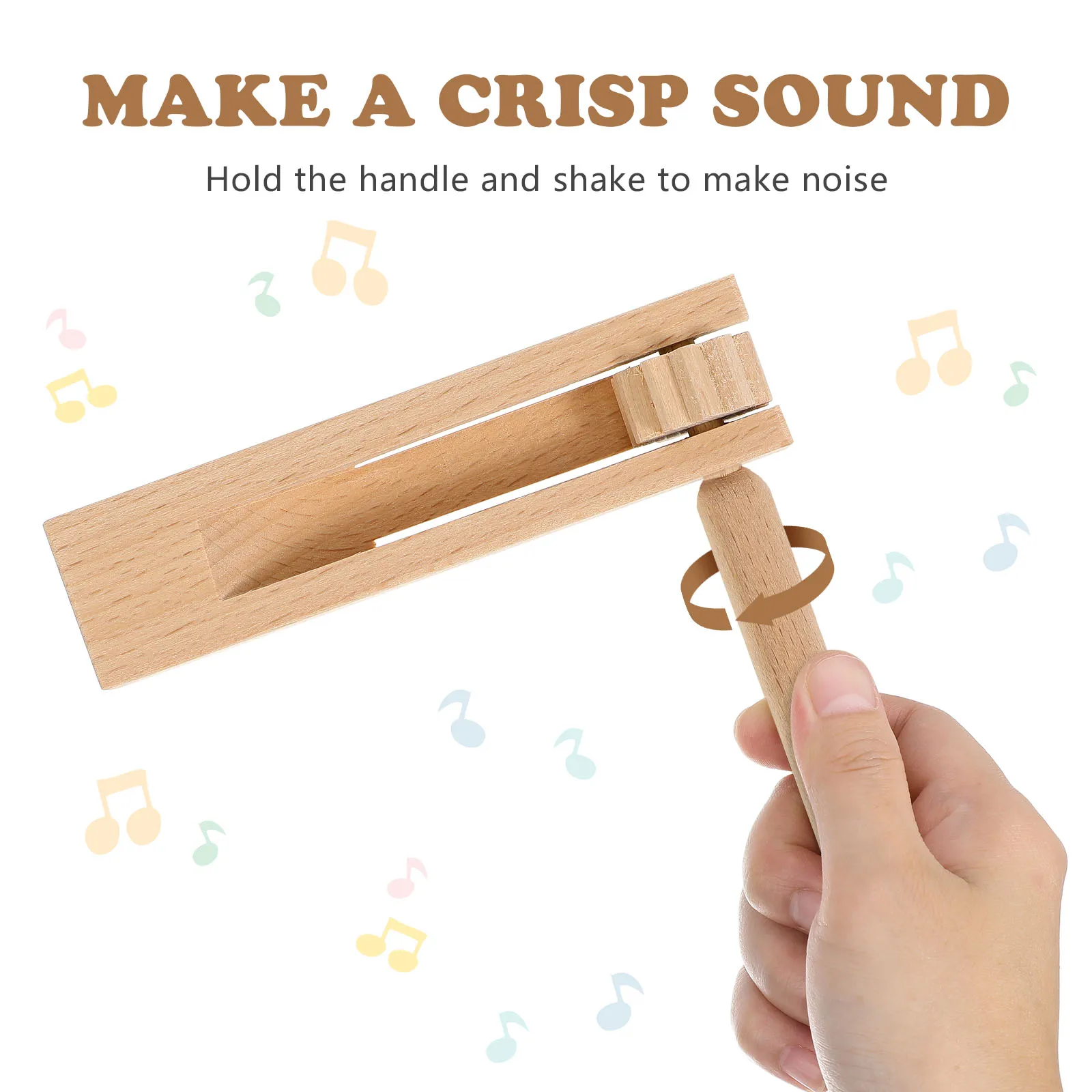 2pcs Wooden Castanets Toys Compact Safe Educational Rhythm Percussion Instrument Eco Friendly Kids Musical Gift