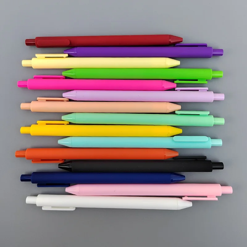 100PCS Macaron Ballpoint Pen Candy Color Cute Press Gel pens Office Supplies Student Pen School Writing Stationery Wholesale