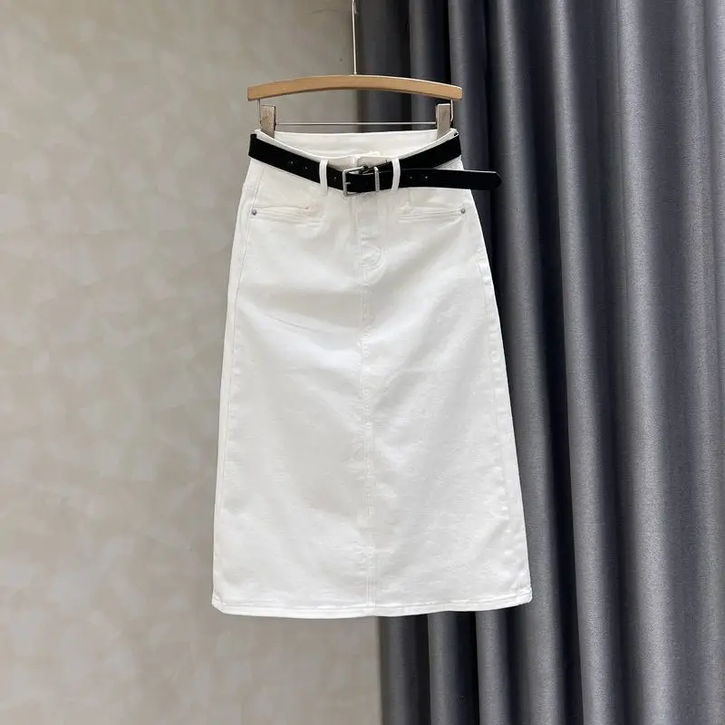 

2026 Женская джинсовая юбка больших размеров 5XL, весна-лето, модная, с высокой талией, ретро, жаккардовая, корейский стиль, облегающая, на бедра, из денима