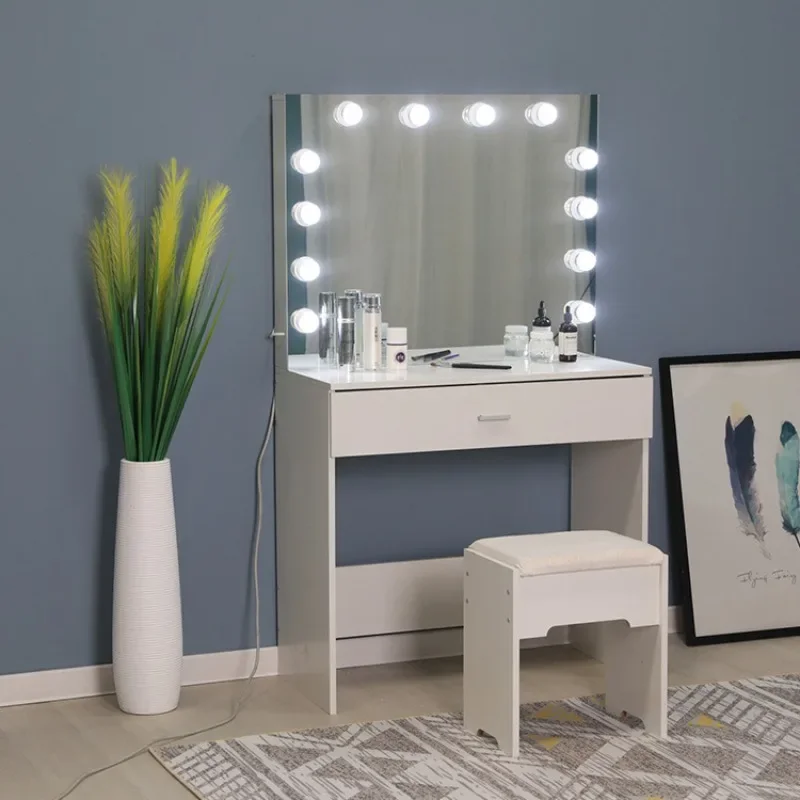 Dresser simple makeup dressing table, wedding dress with lamp makeup table