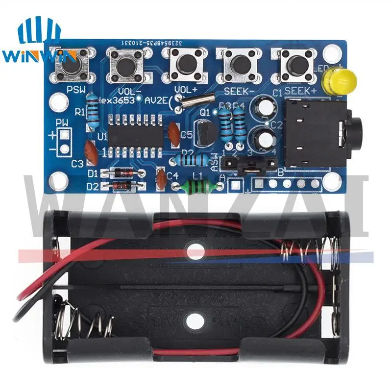 DIY Electronic Kits Wireless Stereo FM Radio Receiver Module PCB 76MHz-108MHz DC 1.8V-3.6V