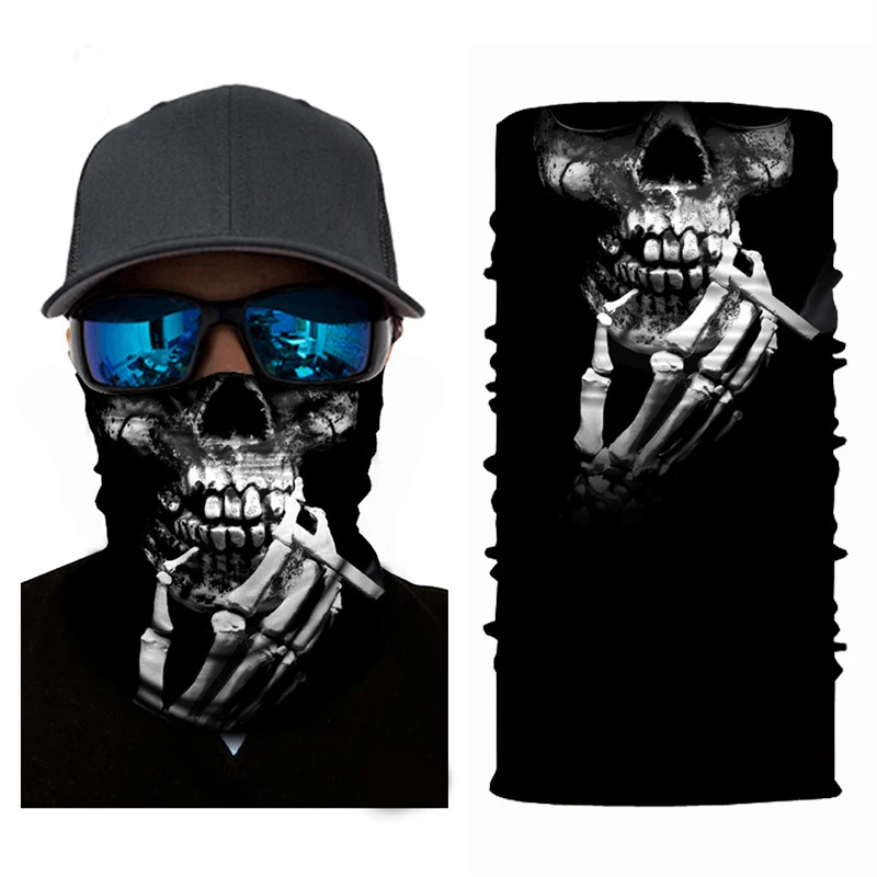 

Skull Print Bandana Outdoor Cycling Mountaineering Scarf Cycling Mask Breathable Face Scarf