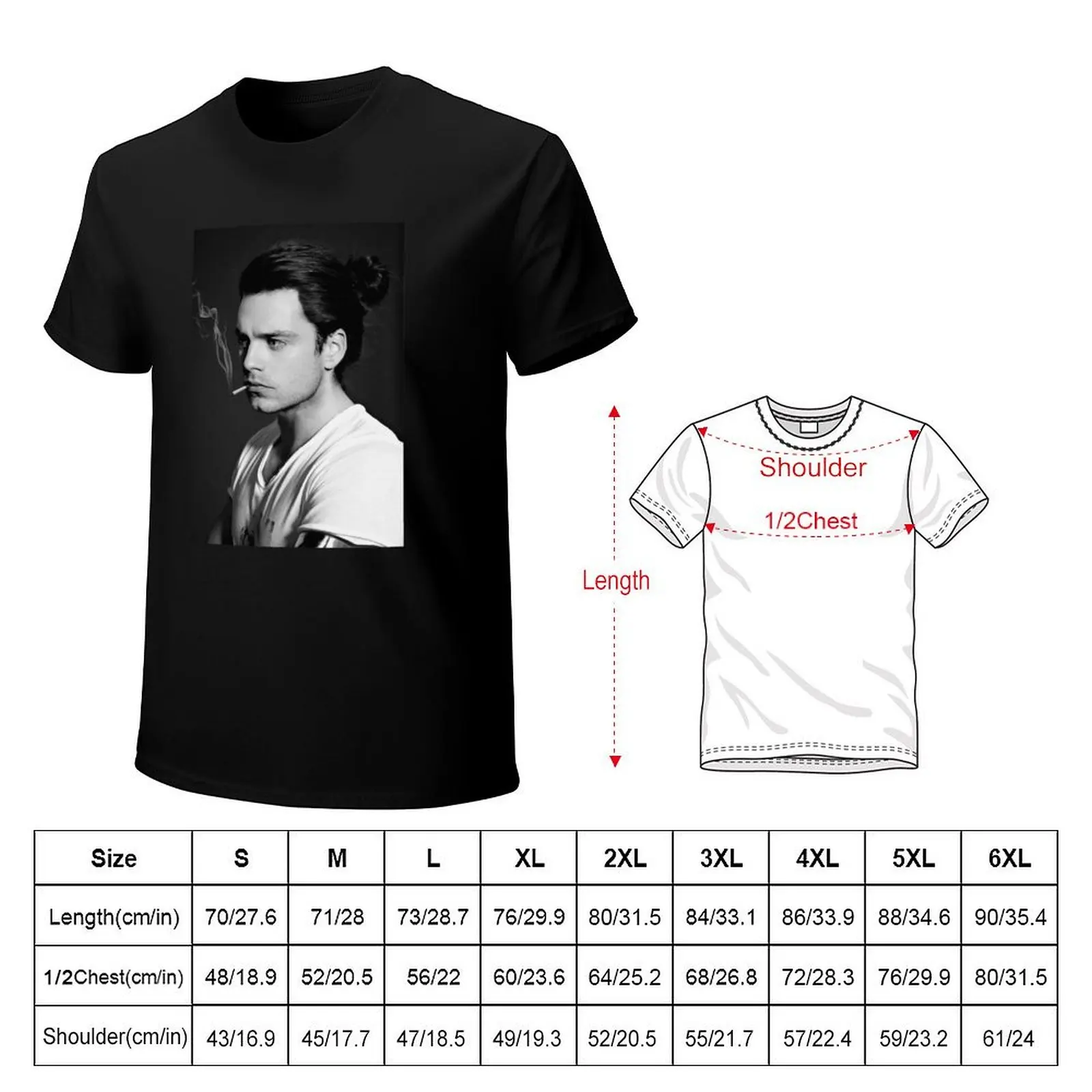 Sebastian Stan T-Shirt vintage sports fans anime T-shirts for men cotton