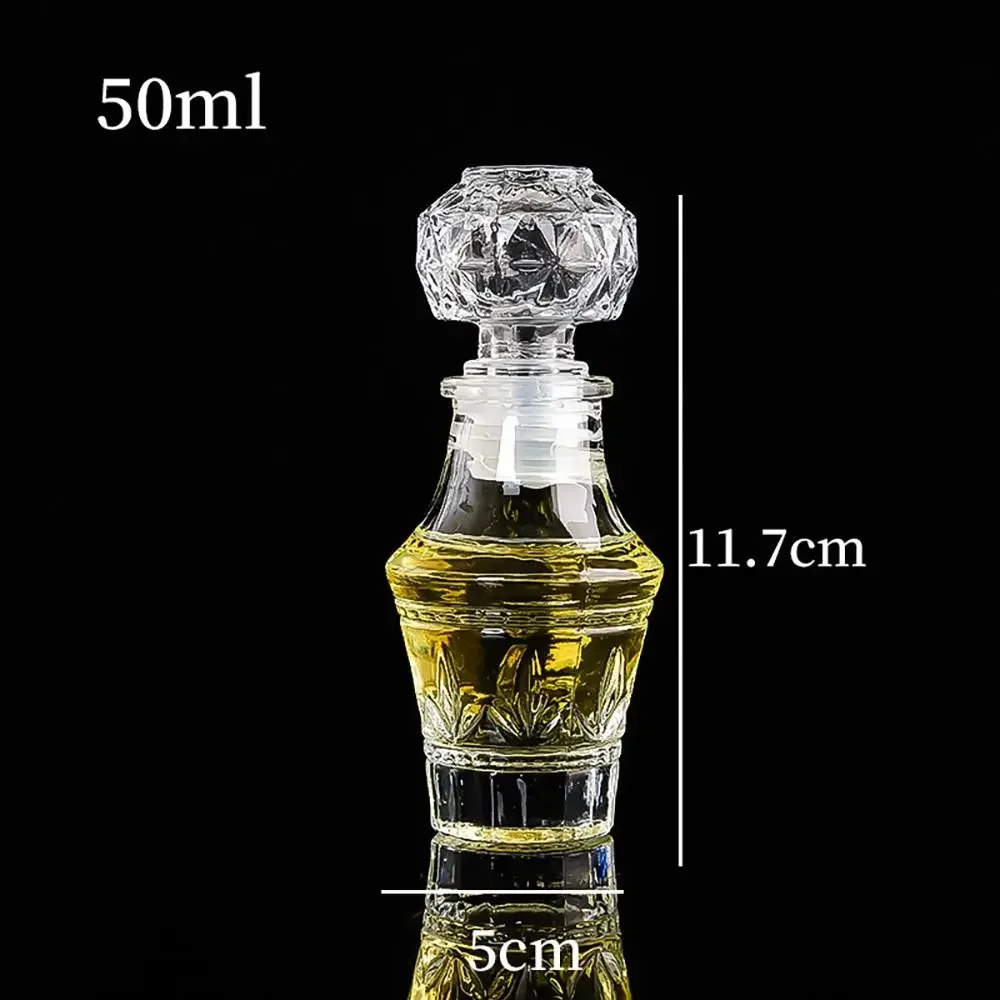 1Pcs New With Screw Cap Wine Bottle Transparent Small Whiskey Decanter Spirit Alcohol Liquor 50ml Glass Bottle