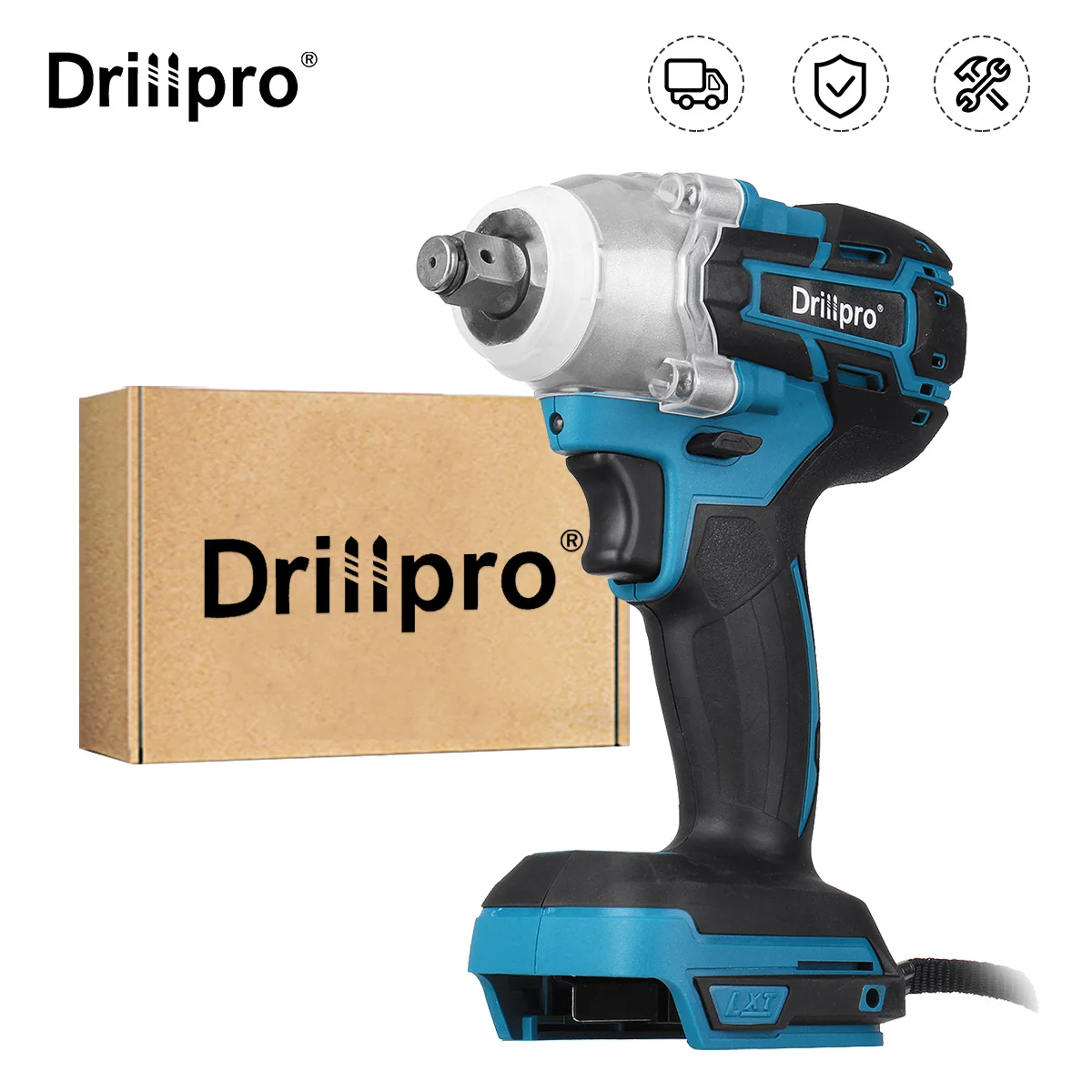 

Drillpro 520NM Torque Brushless Electric Impact Wrench 1/2 inch Cordless Wrench Screwdriver Power Tools For 18V Battery