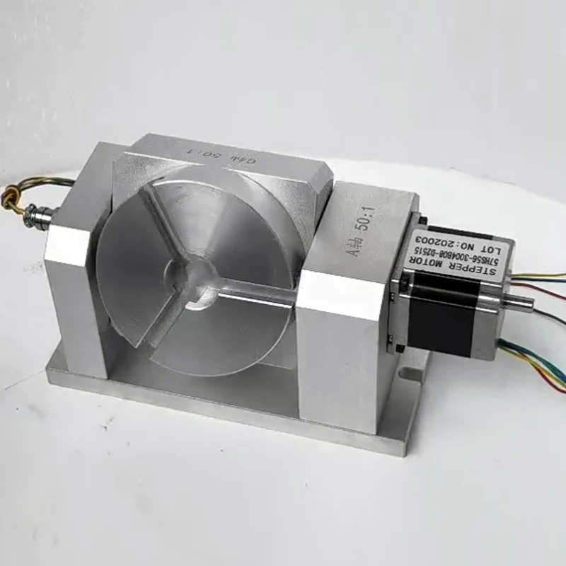 

Поворотная головка (5-я ось) для ЧПУ с гармоническим редуктором, передаточное число 50:1, двойная опора, шаговый двигатель 57 мм