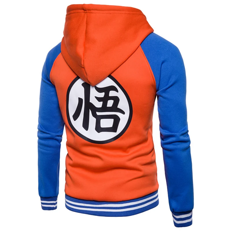 Hot Anime D-Dragons Cosplay Costume Hoodie Ball Z Sweatshirts Zipper Coats Cardigan Goku Kame Symbol Casual Baseball Jacket Tops