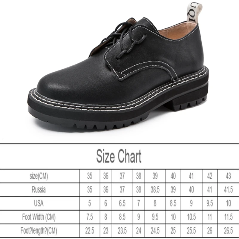 Retro Women Shoes Genuine Leather 2024 New Spring British Style Student Shoes Wild Thick Large Size 41 42 43 Ladies Oxford Shoes