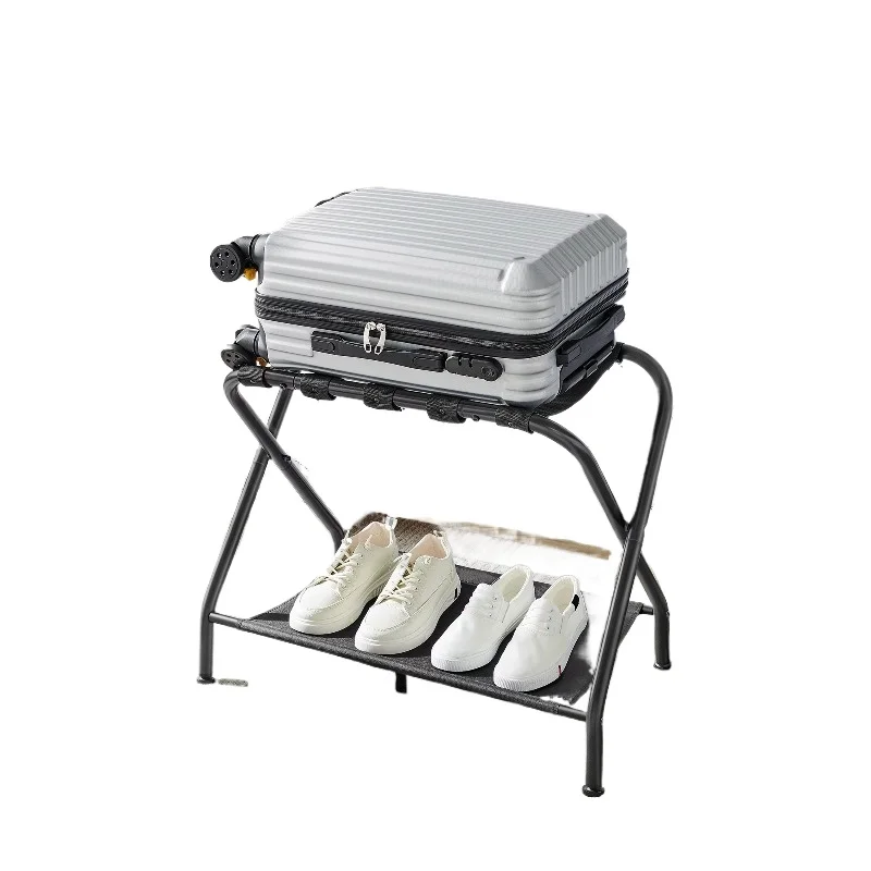 

Durable Steel Luggage Holder Luggage Foldable Hotel Luggage Rack with Lower Storage Rack