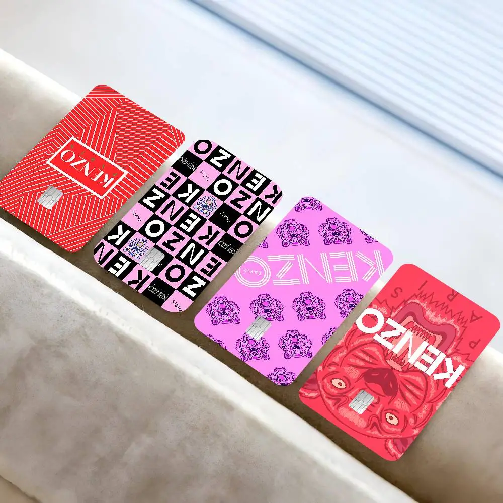 Adesivos de pele para cartão de crédito, desenho animado, tigre k-kenzo, para cartão bancário, ônibus, metrô, à prova d'água, presente para mulheres