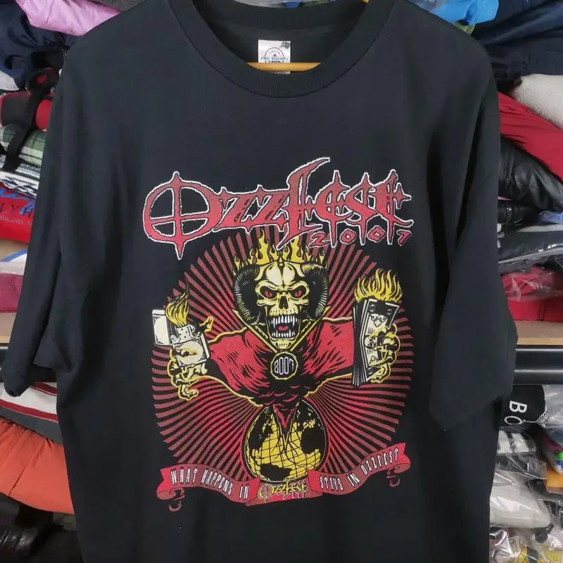 

Черная футболка Ozzfest Ozzy Ousbourne Band, перепечатка S 5XL