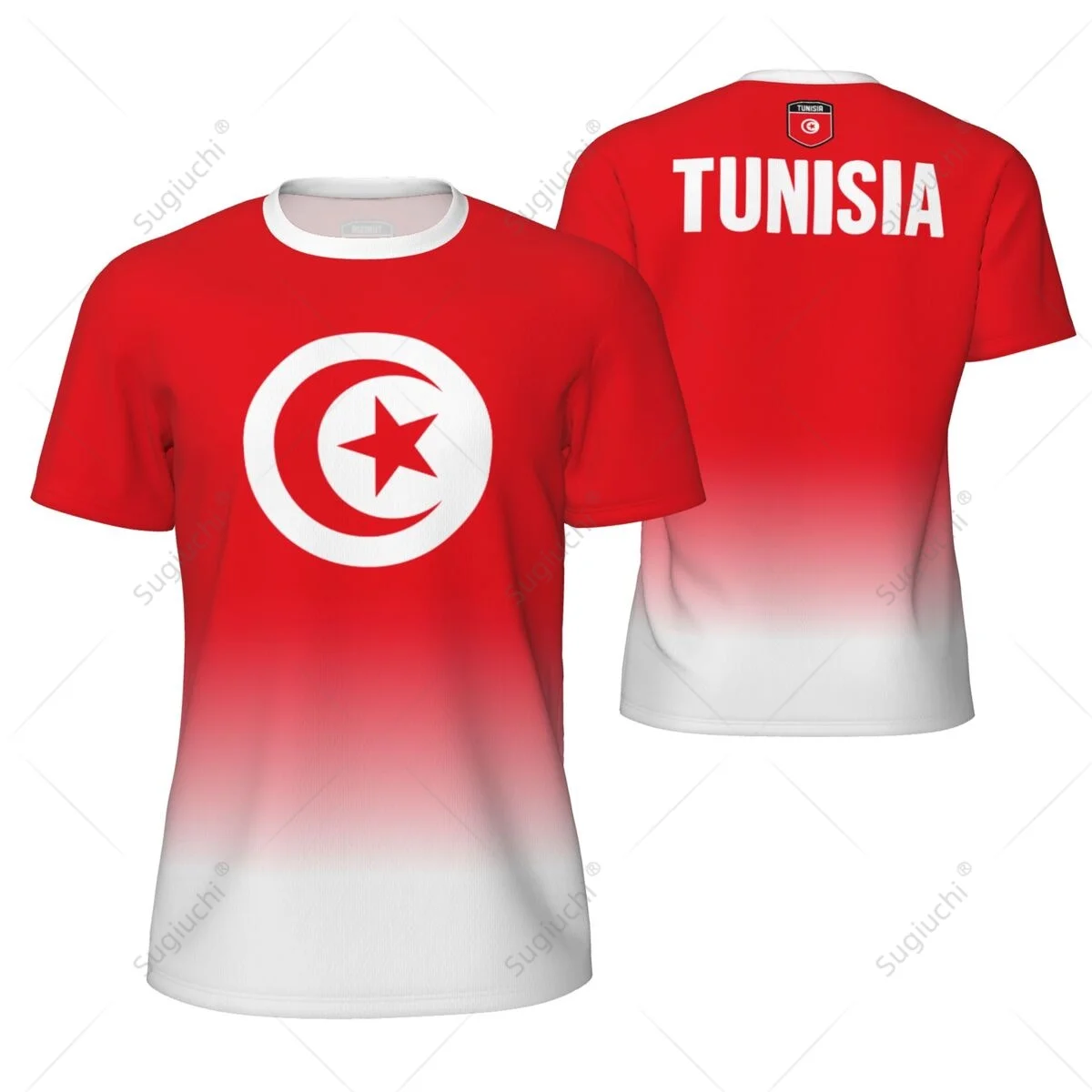 Sports Mesh T-shirt Tunisia Flag For Running Bike Soccer Tennis Football Fitness Tees 3D Printed Custom