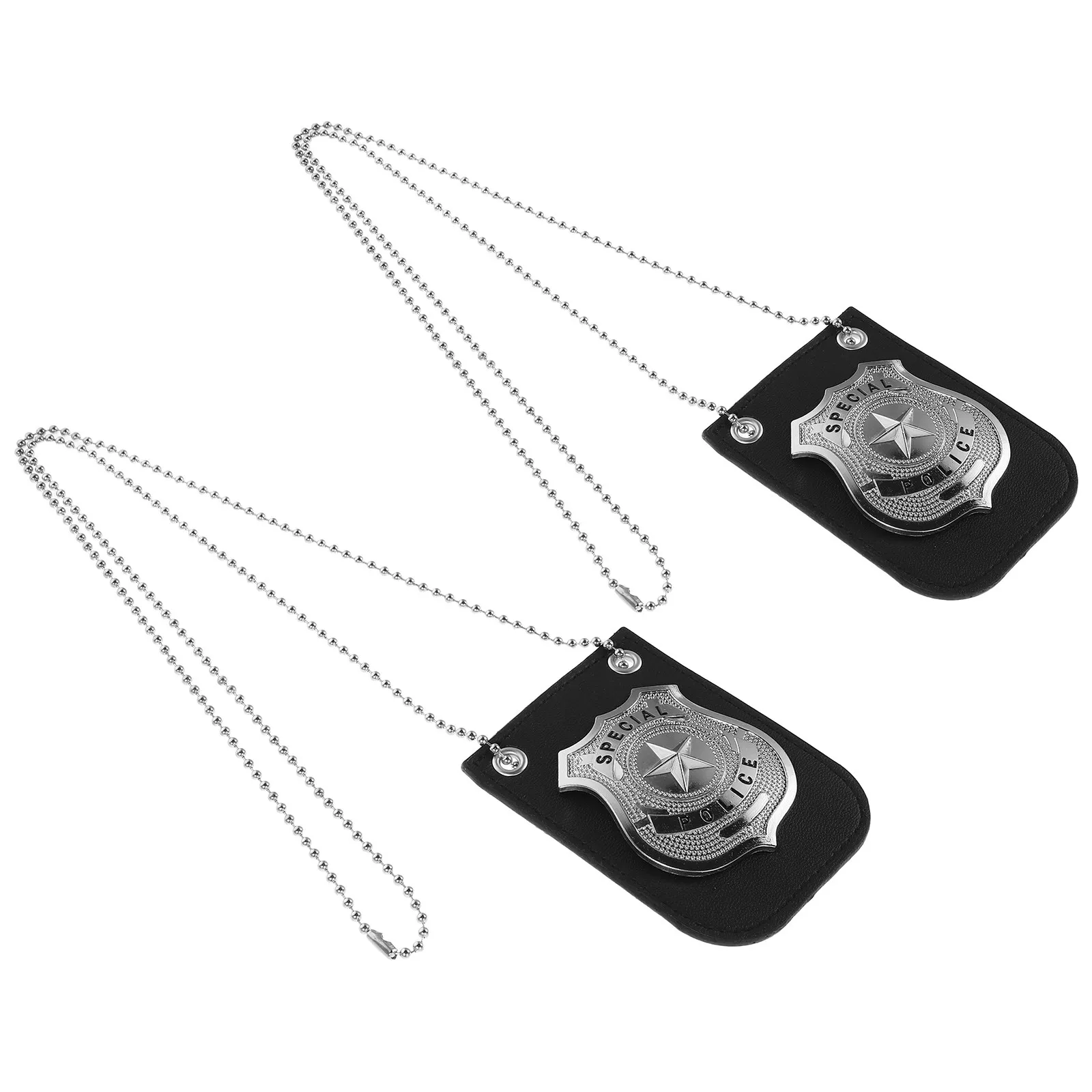 2pcs Alloy Police Necklaces Costume Accessories Badge Decoration Role Play Props For Parties Festivals Lifelike Comfortable