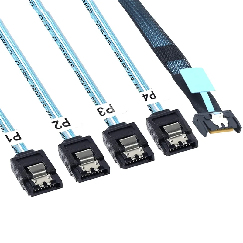 

XB-Slimsas 8654 MCIO 4I 38Pin To 4X SATA Cable PCIE5.0 PCI-E Server Data Connection Extension Wire High-Speed