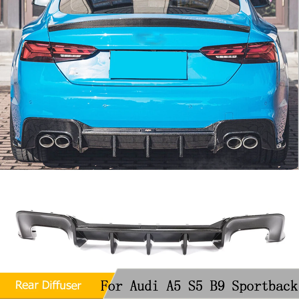 

Prepreg Dry Carbon Rear Bumper Diffuser Spoiler for Audi S5 B9.5 2020-2023 Real Carbon Car Rear Bumper Diffuser Guard Spoiler