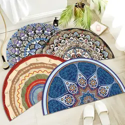 1pcs Fashion Semicircular Floor Carpet Mat Half Round Entrance Door Rug Non-Slip Welcome Doormat for Patio Front Door