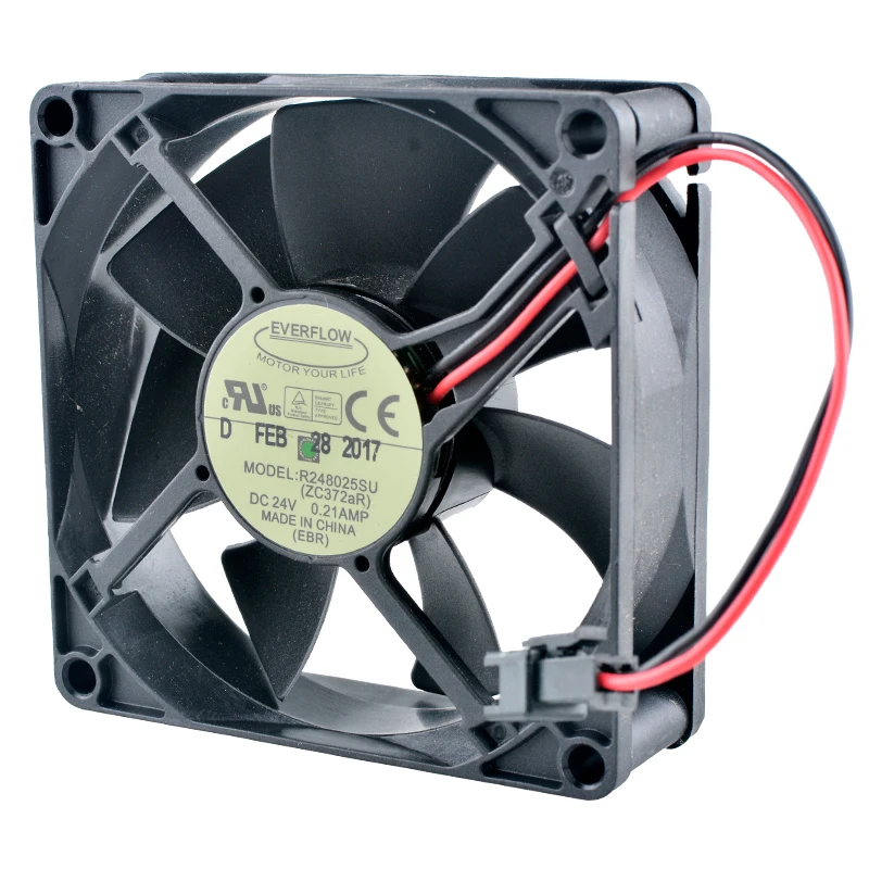 R248025SU ZC372aR ventilador de flujo Axial, 8cm, 80mm, 80x80x25mm, DC24V, 0.21A, ventilador de refrigeración para convertidor de frecuencia