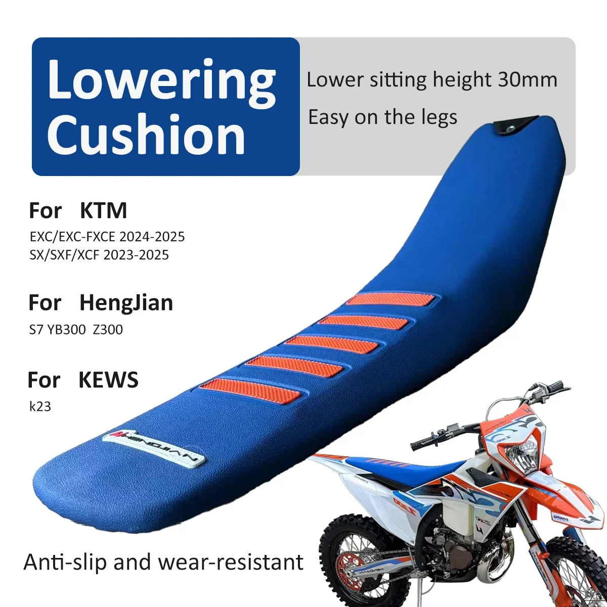 

2025 Новое сиденье для мотокросса 30 мм нижнее, чем оригинальное для KTM EXC EXCF SX SXF XC XCF XCW XCFW 2023 2024 мотоцикла 250 300 150