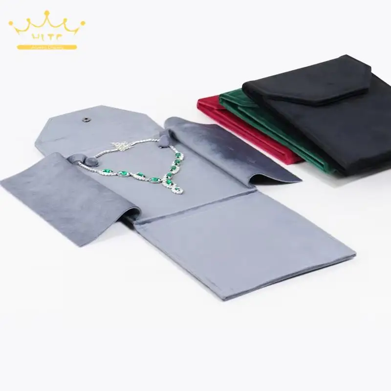 High Quality Velvet Bags for Business Travel Jewelry Exhibitors Necklace Display Bag Square Necklace Storage Pouch 20.5*15.5Cm