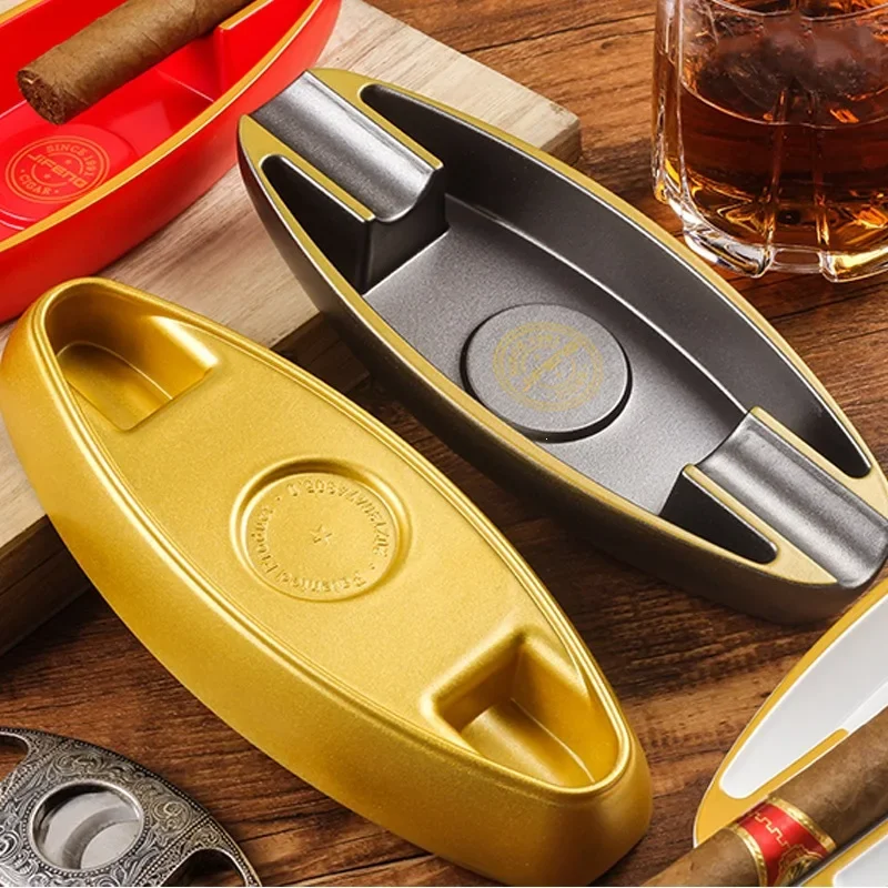 DSA Ship Cigar Ashtray Lightweight Portable Ashtray Home Office Light Luxury Atmospheric Double Slot