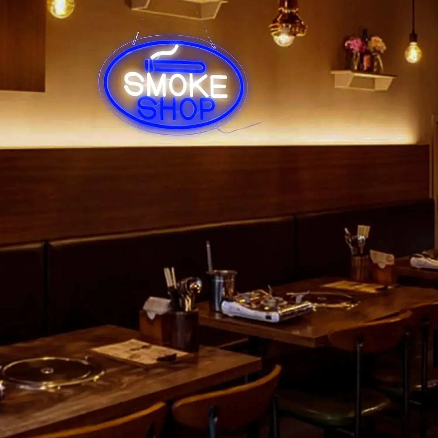 Smoke Shop Neon Sign USB Powered for Room Decor Dimmable LED Neon Light for Smoke Store Game Room Bar Pub Man Cave Wall Decor