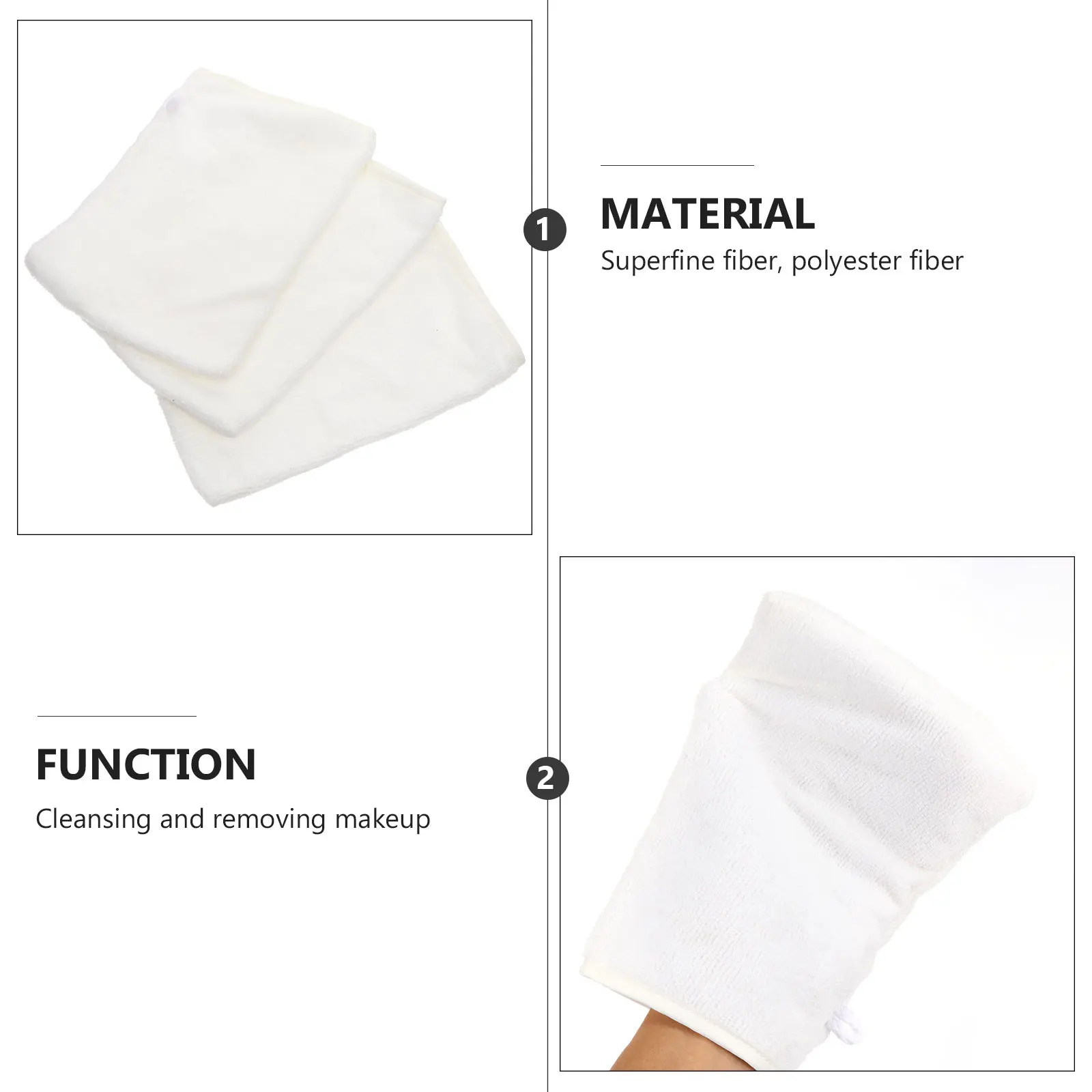 

3pcs Makeup Remover Gloves Soft Facial Cleaning Tools Exfoliating Face Washing Mitts For Women Shower Accessories Cleansing