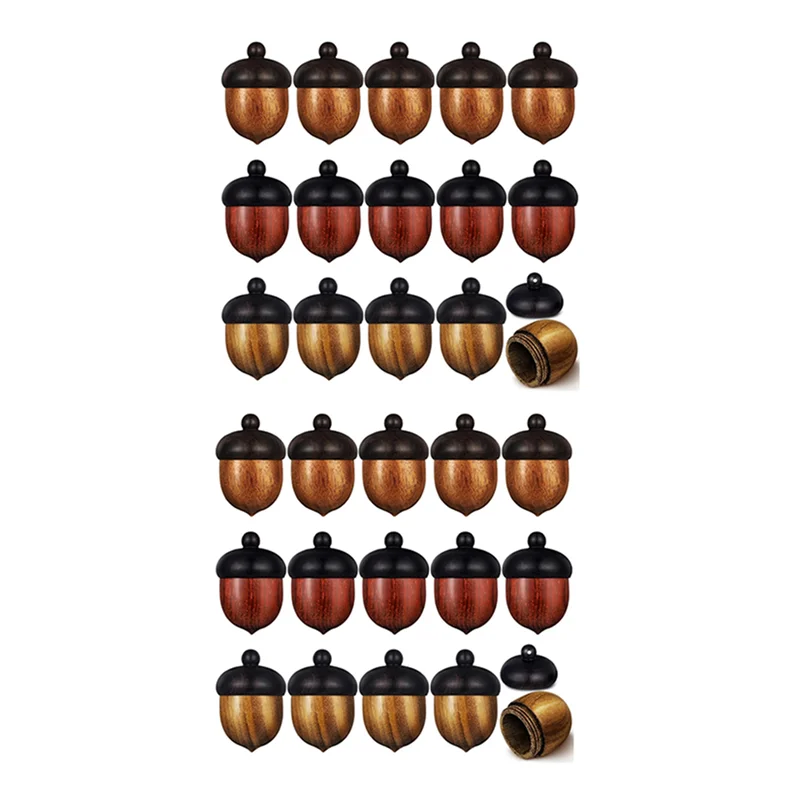 

YWDZ-30 шт. миниатюрные деревянные подвески в виде желудя, съемный деревянный кулон в форме желудя, 3 цвета, деревянная коробка для желудных орехов для изготовления ювелирных изделий