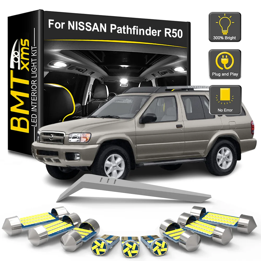 BMTxms 6/10/14PCS For Nissan Pathfinder R50 1996 1997 1998 1999 2000 2001 2002 2003 2004 Car LED Interior Light Bulb Kit Lamp