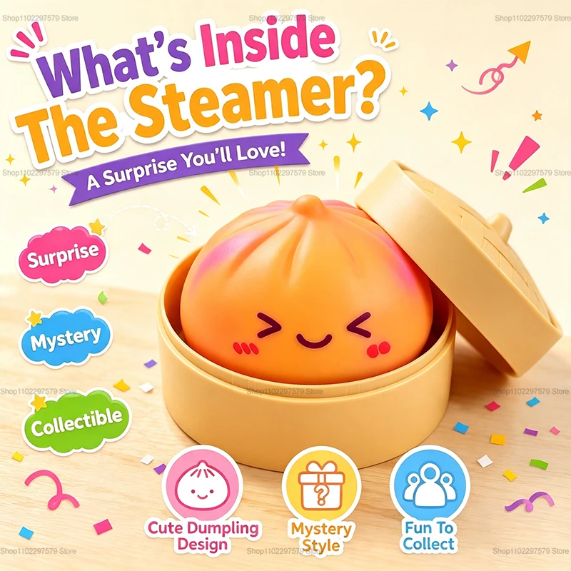 Rainbow Dumpling Squishies Random blind box Soft Stretchy Bao Bun Stress Relief Balls Fidget Toys for Anxiety Sensory Play Adult