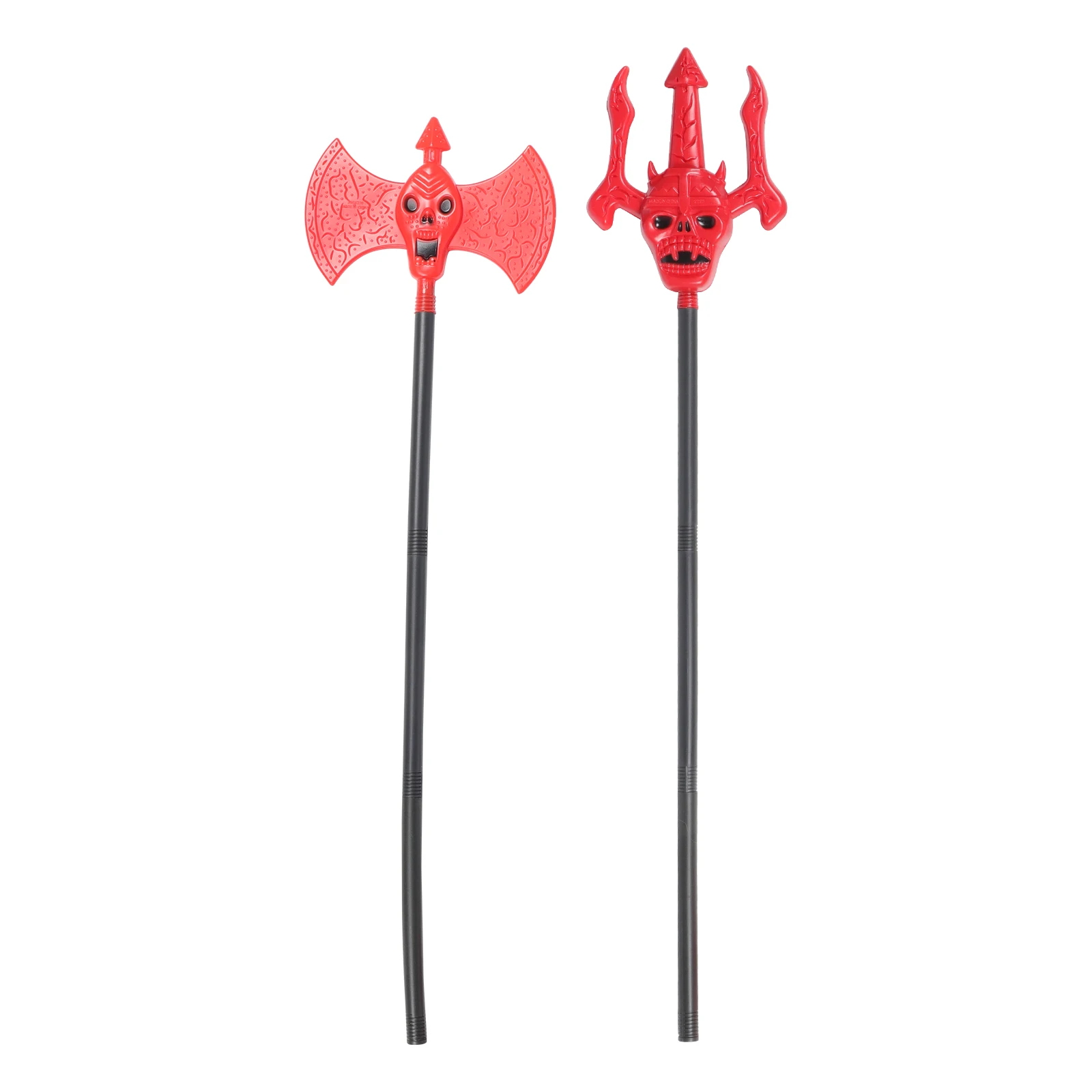 

1set Double-Sided Axe 118cm Plastic Costume Accessory Triple Fork Props for Halloween Cosplay Party Favor