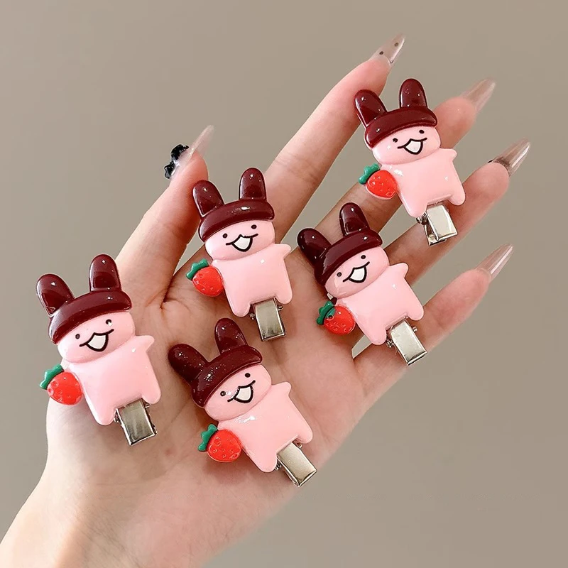 2pcs Cute Cartoon Rabbit Hair Side Clip Bunny Bangs Edge Hairpins Girls Sweet Hair Styling Tools Decoration Tools Gifts image 2