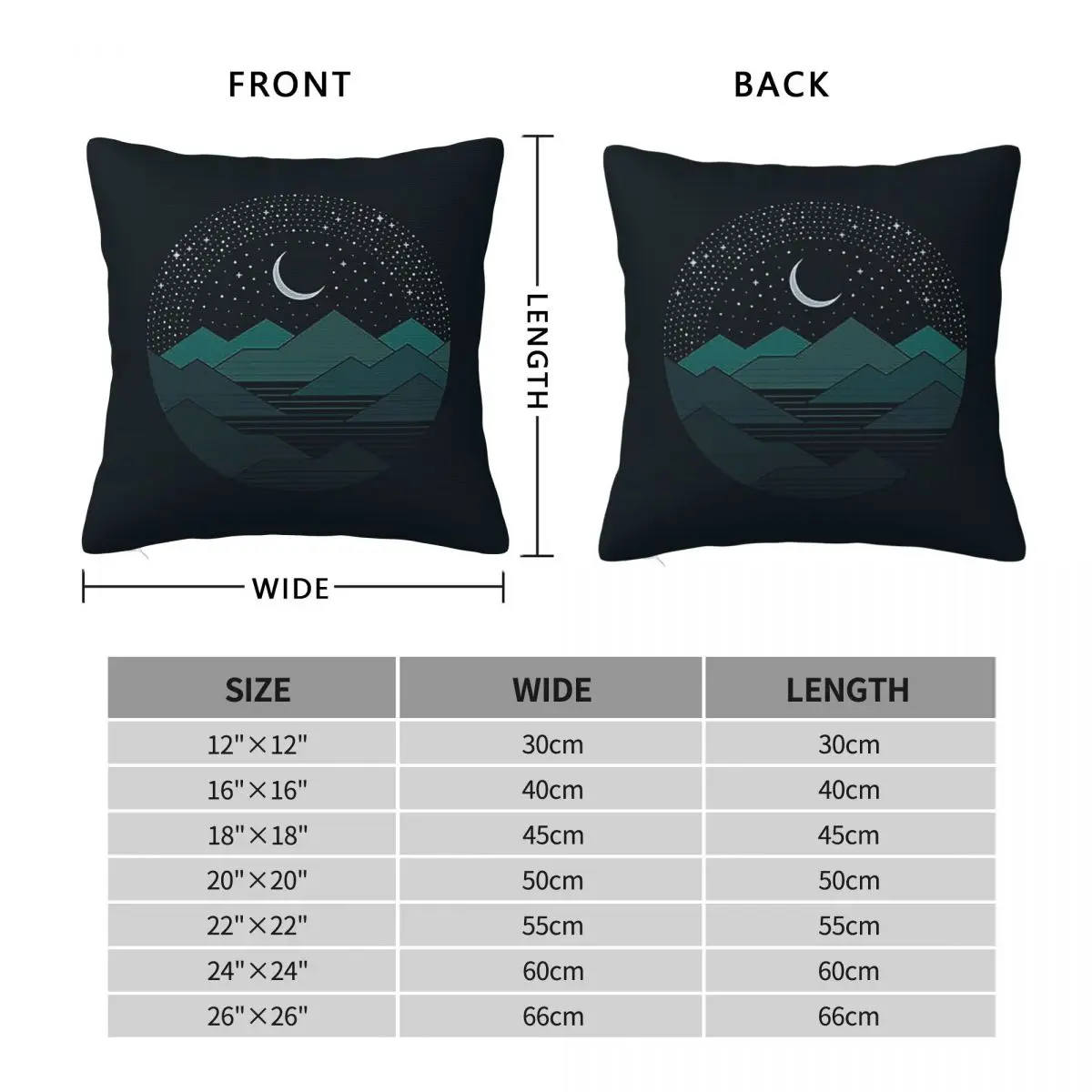 Between The Mountains And The Stars Square Pillowcase Pillow Cover Polyester Cushion Zip Decorative Throw Pillow for Home Car