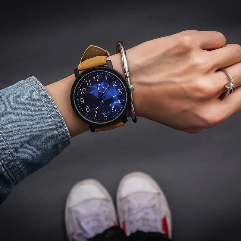 Büyük Kadran PU Moda kol saati Erkekler Kuvars Kol Saatleri Saat Erkek Saat Reloj Hombre Часы Муж soiруnica Montres Hommes