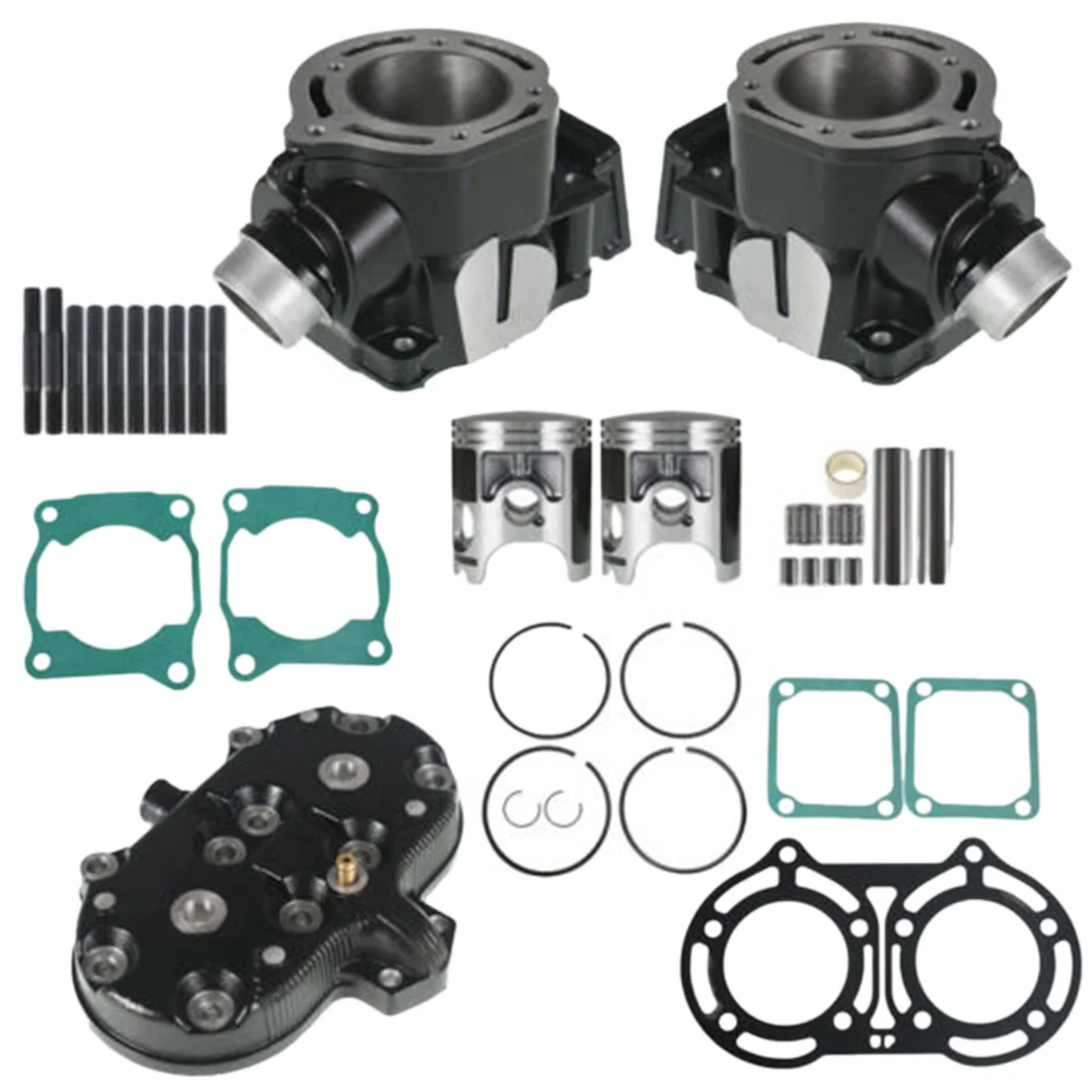 Cylinder Kit With Cylinder Head For Yamaha Yfz350 Banshee 350 1987-2006 64mm Motorcycle Parts 2GU-11311-00-00 2GU-11321-00-00