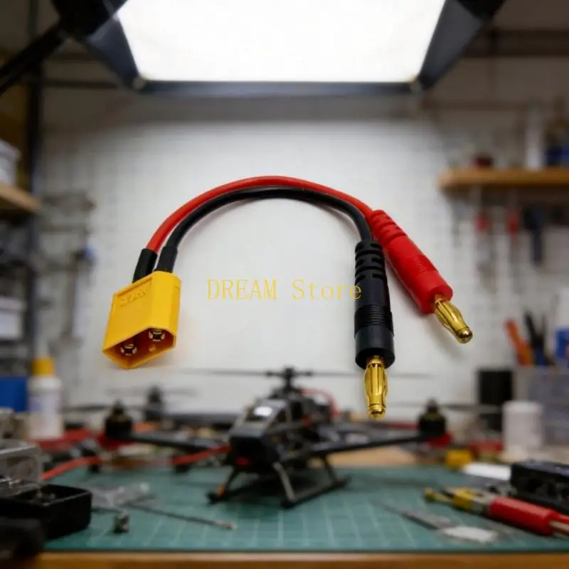 60 to 4Mm Banana Plug Battery Cord Adapter Cable, 16AWG Remote Charging Wire, 12Cm Insulated Conversion Wire for Battery