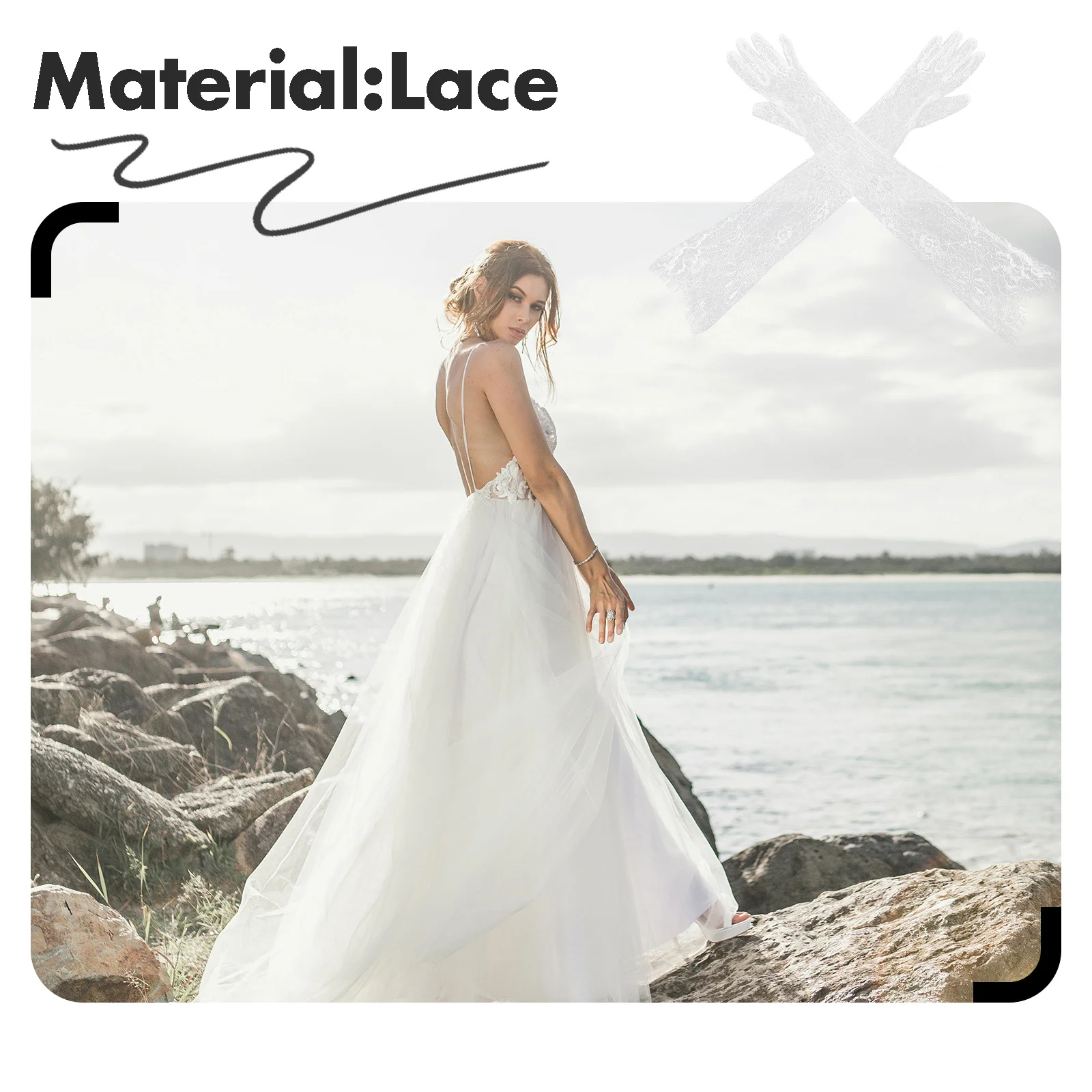 1 زوج قفازات برباط أنيقة المرأة طويلة تول الزفاف اكسسوارات الزفاف الجلد ودية قفازات شبكية شفافة لحفلة التصوير الفوتوغرافي