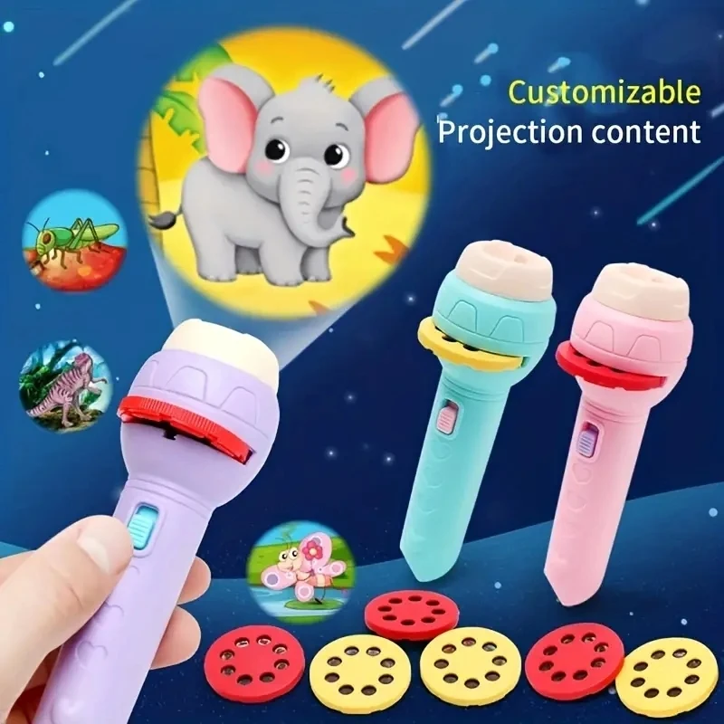 Flashlight Projector Torch Lamp Toy Cute Cartoon Creativity Toy Torch Lamp Flashlight Projector Toy Baby Sleeping Story Book ﻿