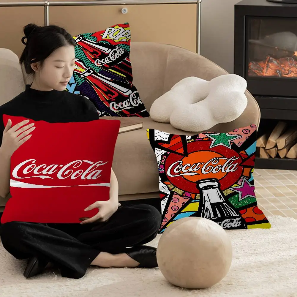 Funda de cojín vintage Coca-Cola, regalo, decoración para el hogar, oficina, dormitorio, sofá, coche, 45x45