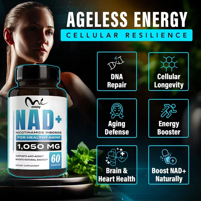 

NAD supplement nicotinamide nucleoside containing trans resveratrol and TMG, supports cellular health,energy, and healthy aging